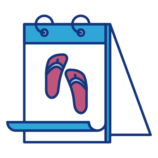 Sandals summer date calendar icon Sandals summer date calendar icon