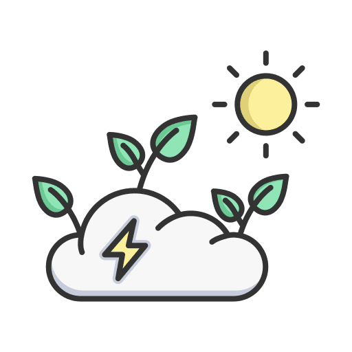 Cloud plant eco green energy icon Cloud plant eco green energy icon