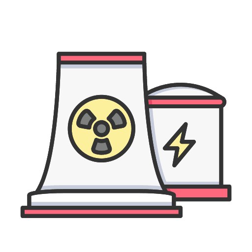 Nuclear building electricity power icon