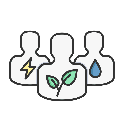 People electricity green energy ecology and environment icon