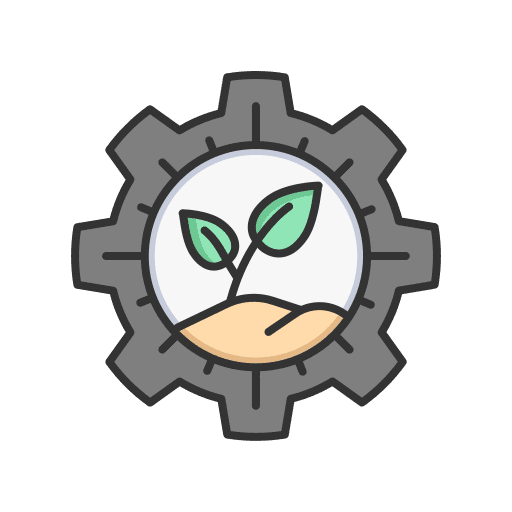 Mechanical nature gear leaf icon Mechanical nature gear leaf icon