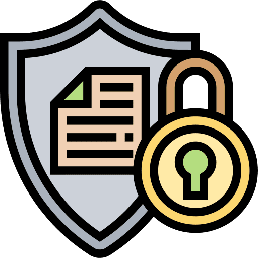 Data security files and folders access shield icon