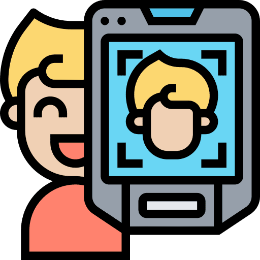 Face scan smartphone face scan face recognition icon