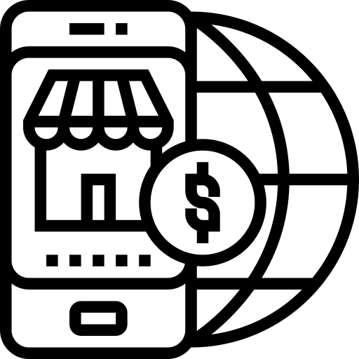 Online marketing online market international icon