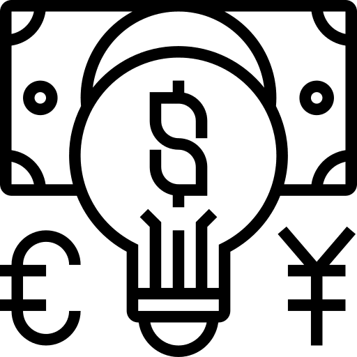Currency dollar lightbulb currency icon Currency dollar lightbulb currency icon