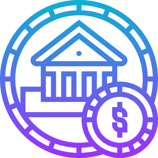 Government intervention financial capital icon