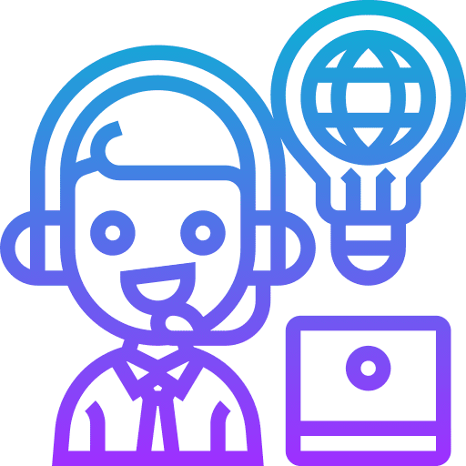Knowledge base call center agent avatar learning icon