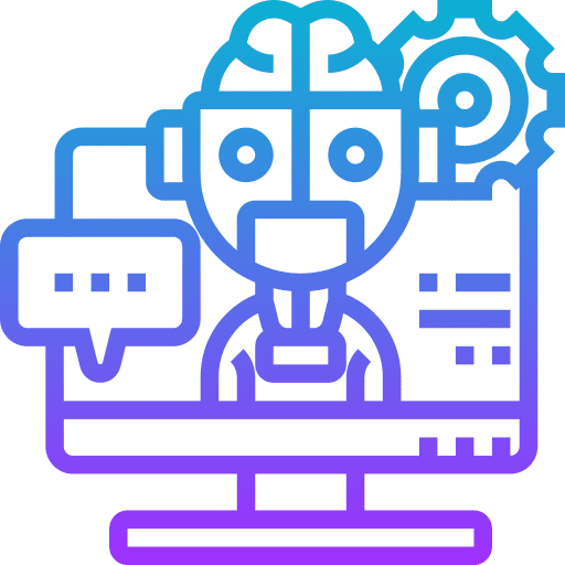 Machine learning digital machine learning communications icon