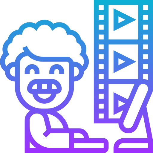 Film editing man film editing user icon