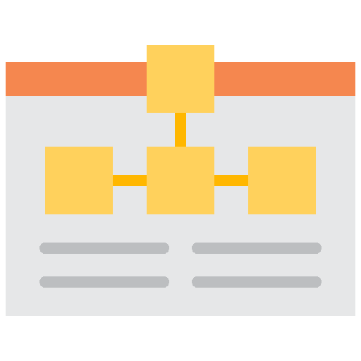 Sitemap programming map seo and web icon