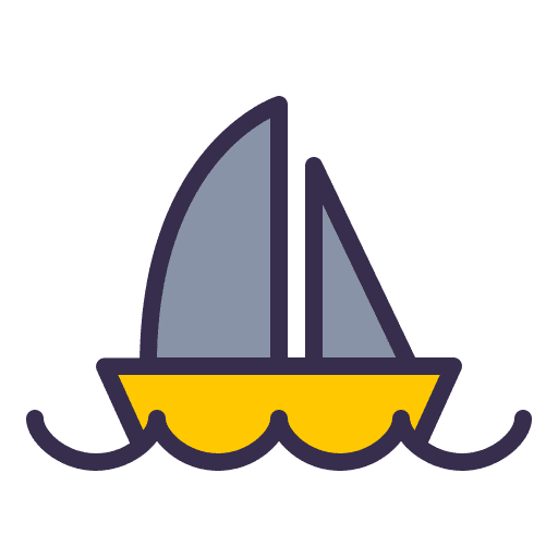 Boat sailing boat sea ocean icon