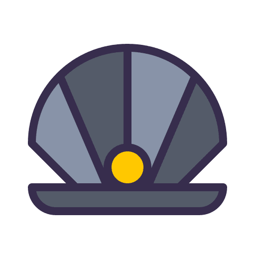 Oyster pearl mollusk seafood icon Oyster pearl mollusk seafood icon