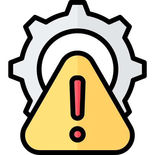 Risk management risk management exclamation gear icon