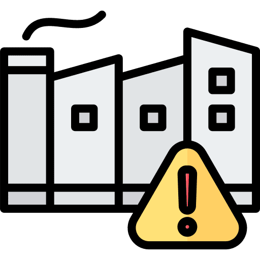 Factory alert factory production icon