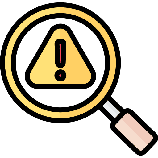 Investigation danger warning research icon