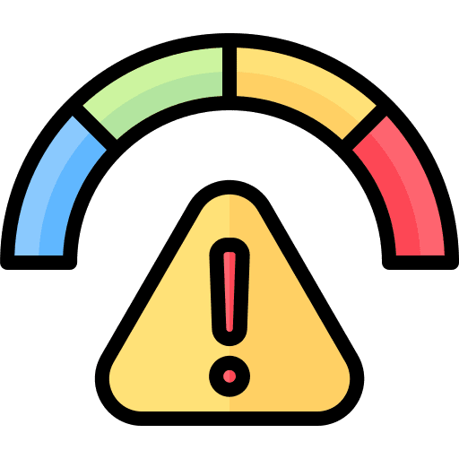 Risk alert measure speedometer icon