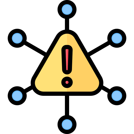 Risk management network diversification warning sign icon