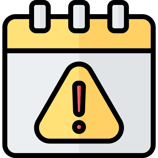 Schedule important warning risk icon