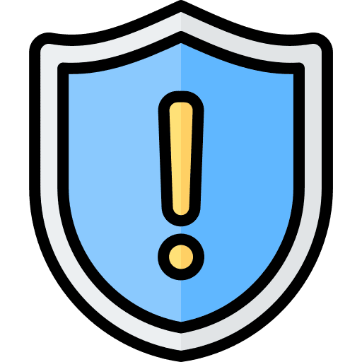 Shield protection security warning sign icon