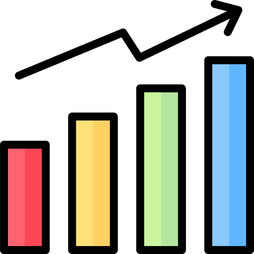 Bar graph graphic growth graph business and finance icon