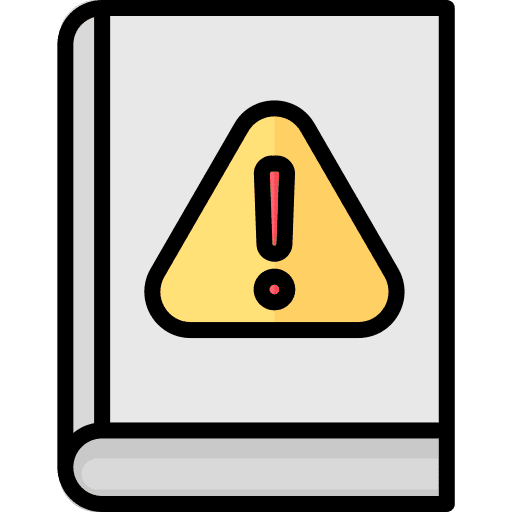 Book study warning hazard icon