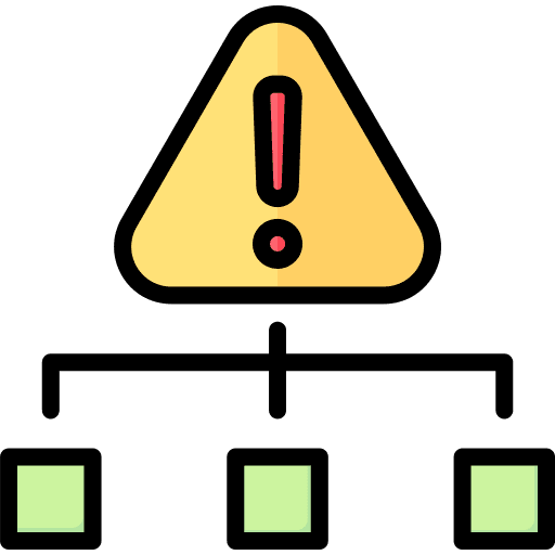 Diagram hierarchical structure risk warning icon