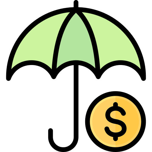 Insurance protection business and finance investment icon