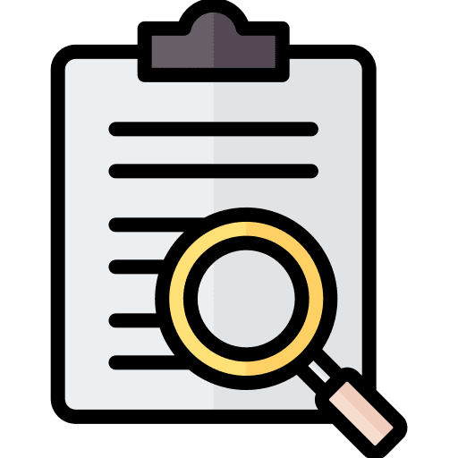 Investigation task clipboard files and folders icon