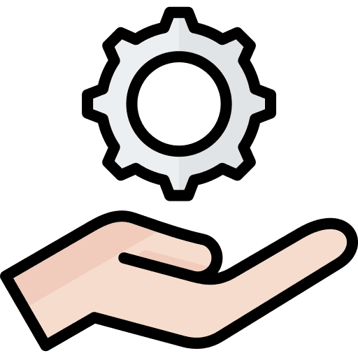 Project management hands and gestures technical support configuration icon