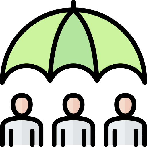 Risk management umbrella security insurance icon