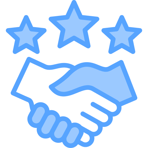 Handshake feedback star cooperation icon