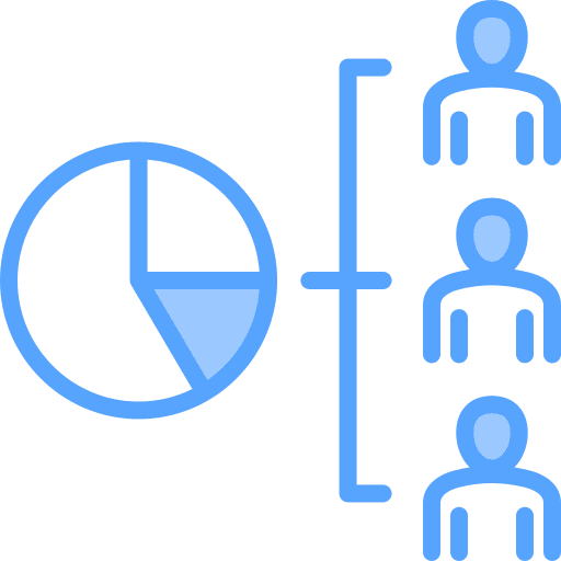 Pie chart candidates results finances icon Pie chart candidates results finances icon