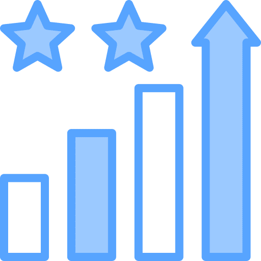 Ratings success star bar graph icon Ratings success star bar graph icon