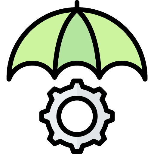 Risk management safety gear umbrella icon