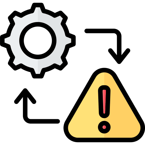 Risk management signaling process danger icon