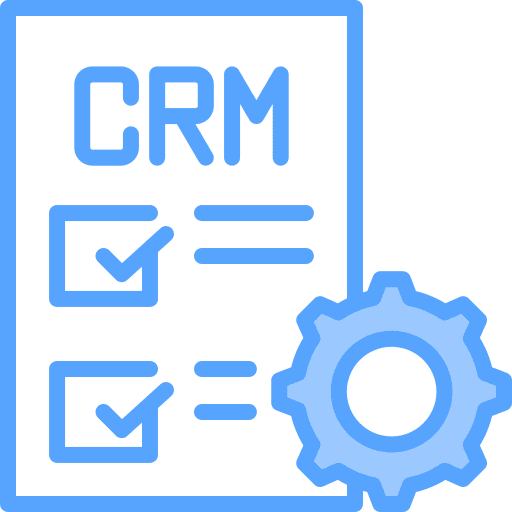Crm file gear relationship icon Crm file gear relationship icon