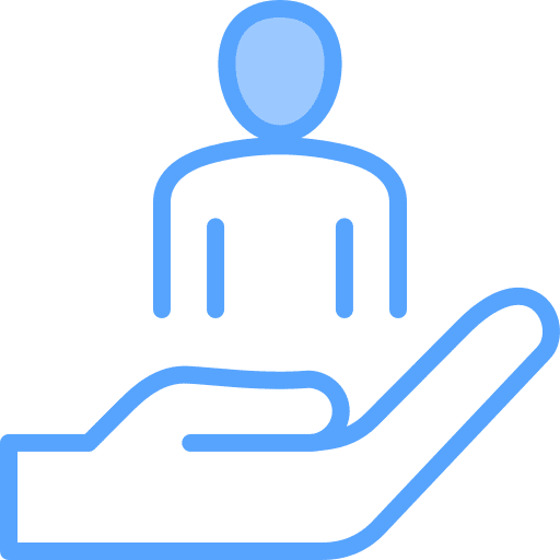 Customer care hand social care people icon Customer care hand social care people icon