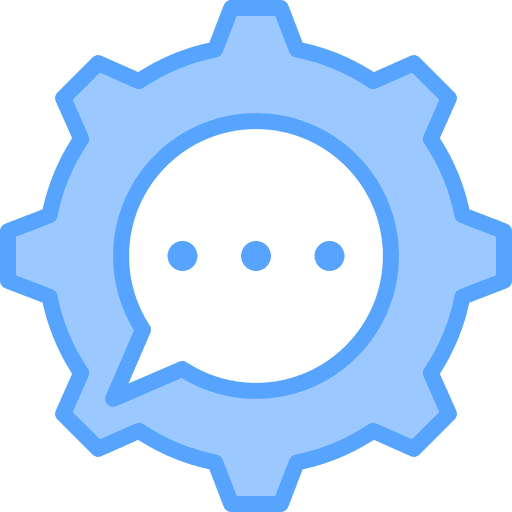 Gear comment communications social media icon Gear comment communications social media icon