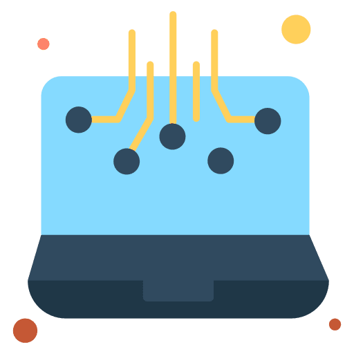 Laptop artificial intelligence electronics chip icon Laptop artificial intelligence electronics chip icon