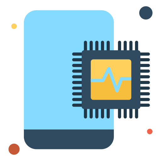 Microchip cellphone electronics artificial icon Microchip cellphone electronics artificial icon