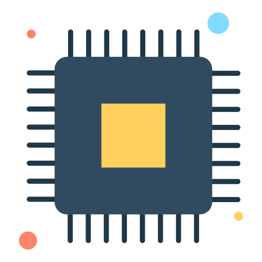 Microchip processor internet electronics icon