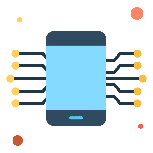 Smart technology electronics phone circuit icon