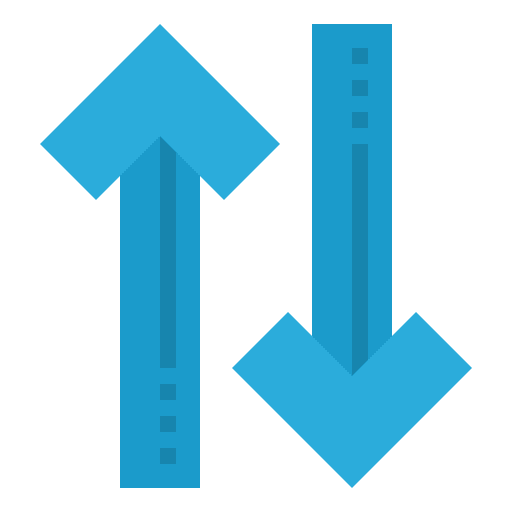 Up and down arrows transfer direction icon Up and down arrows transfer direction icon