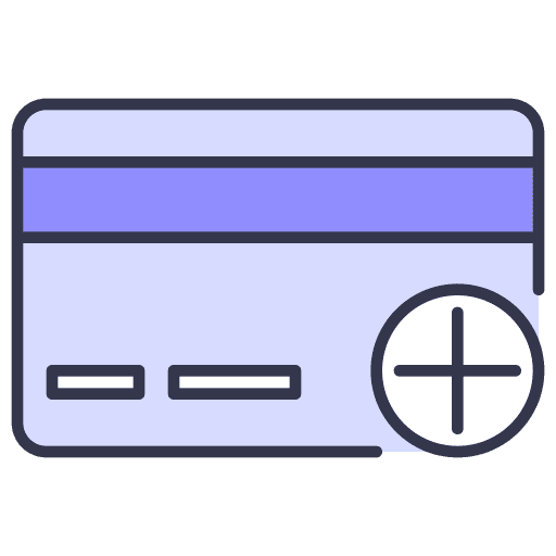 Credit card payment add money icon