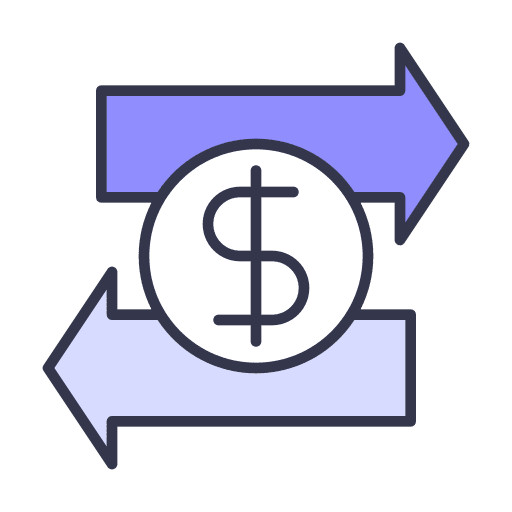 Money transfer money transfer business and finance money transaction icon