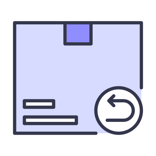 Return box product shipping and delivery icon