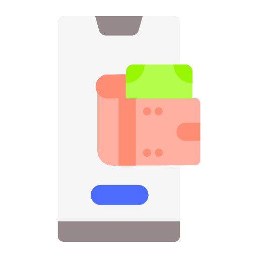 Digital wallet digital wallet purse business and finance icon