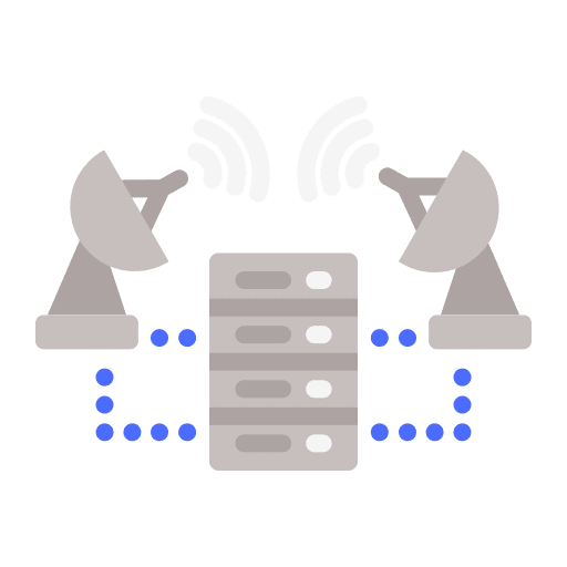 Telecommunication radio satellite dish parabolic antenna icon
