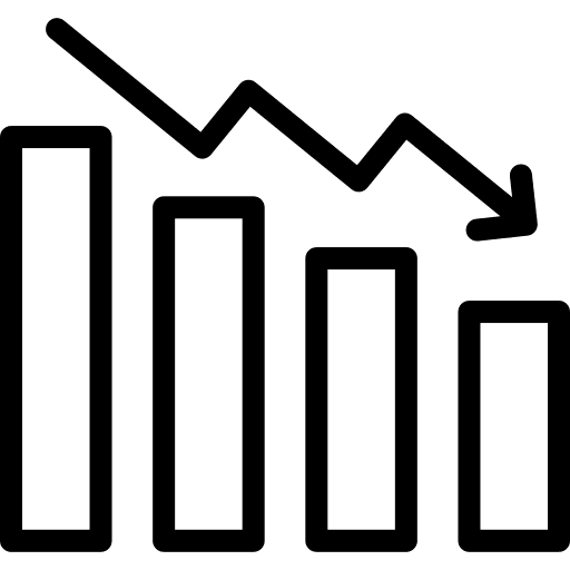 Losses statistics business and finance decrease icon
