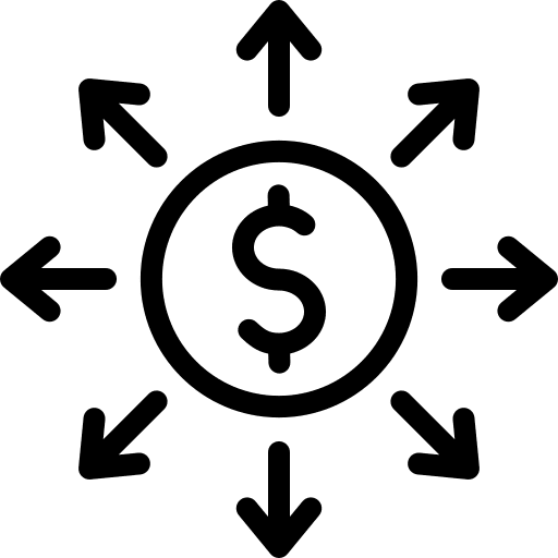 Money network spread cash icon